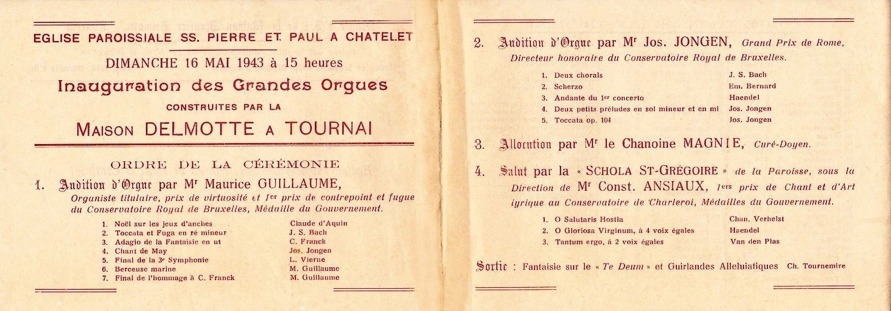 1943 05 16 inauguration des grandes orgues 1